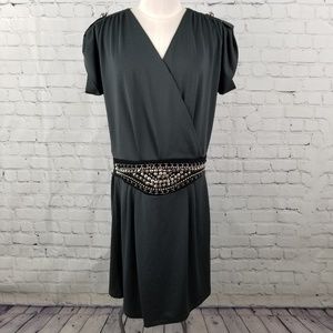 LADY DUTCH | gray stud & chain belt dress